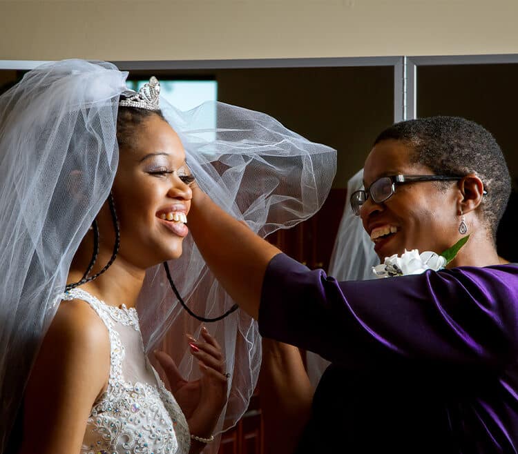 Bride and mother